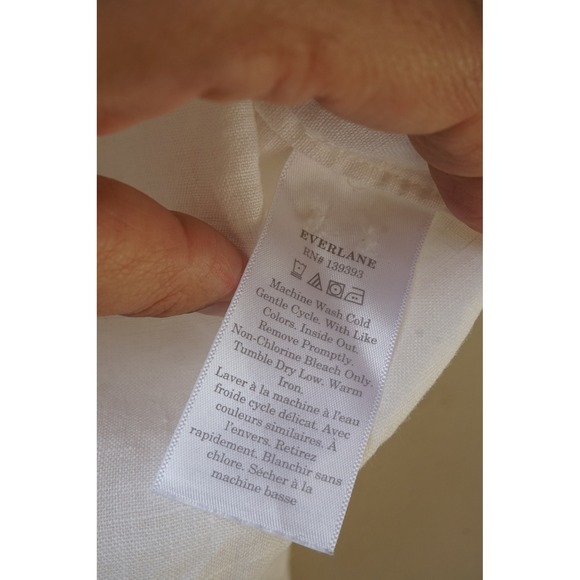 Everlane Womens White 100% Linen Relaxed Fit Button Down Shirt Size 12 - Picture 5 of 7